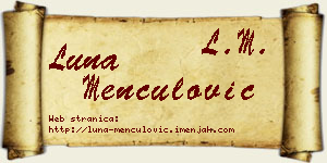 Luna Menčulović vizit kartica